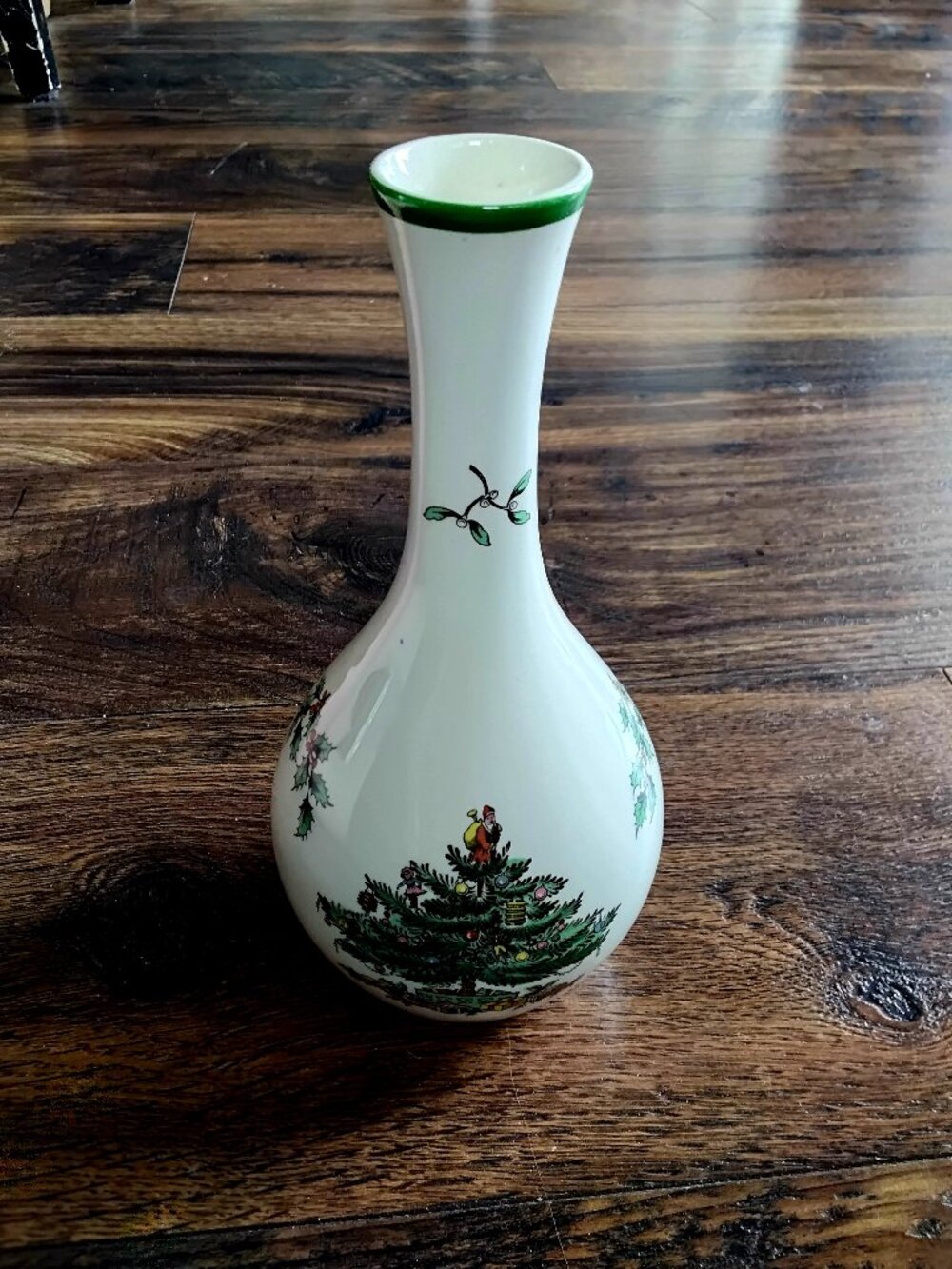 Spode Christmas Tree w/ Santa Porcelain Bud Vase. England